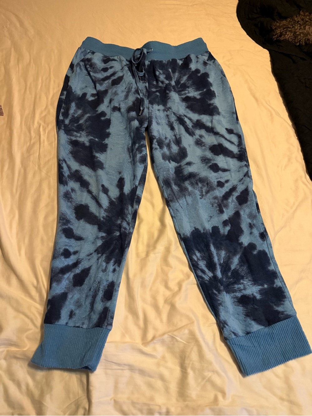 Time and Tru Light Blue and Navy Tie-Dye Jogger Pants